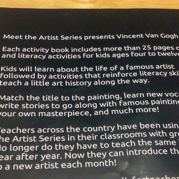 Activity Book for Artistic Kids, About Van Gogh - Picture 3 of 9